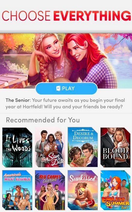 screencap of an ad for Choices: Stories You Play
